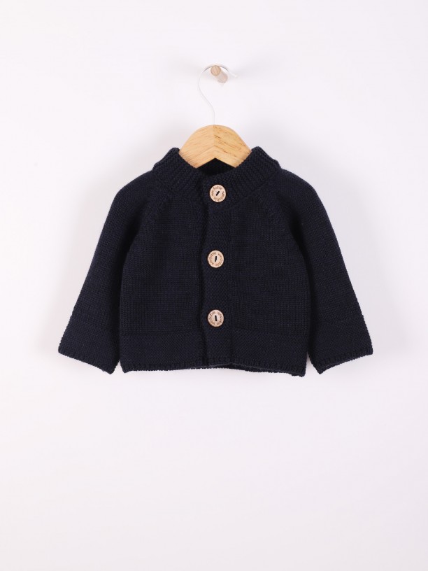 Knitted wool cardigan