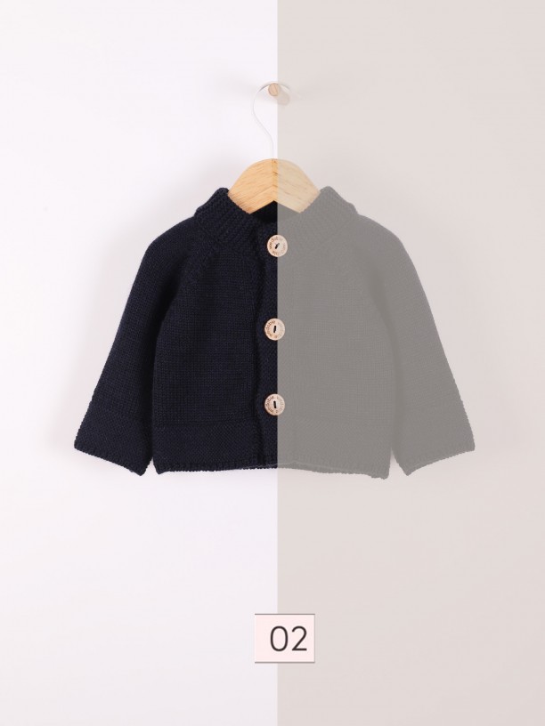 Knitted wool cardigan