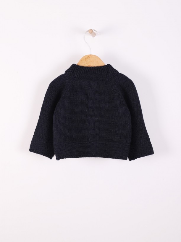 Knitted wool cardigan