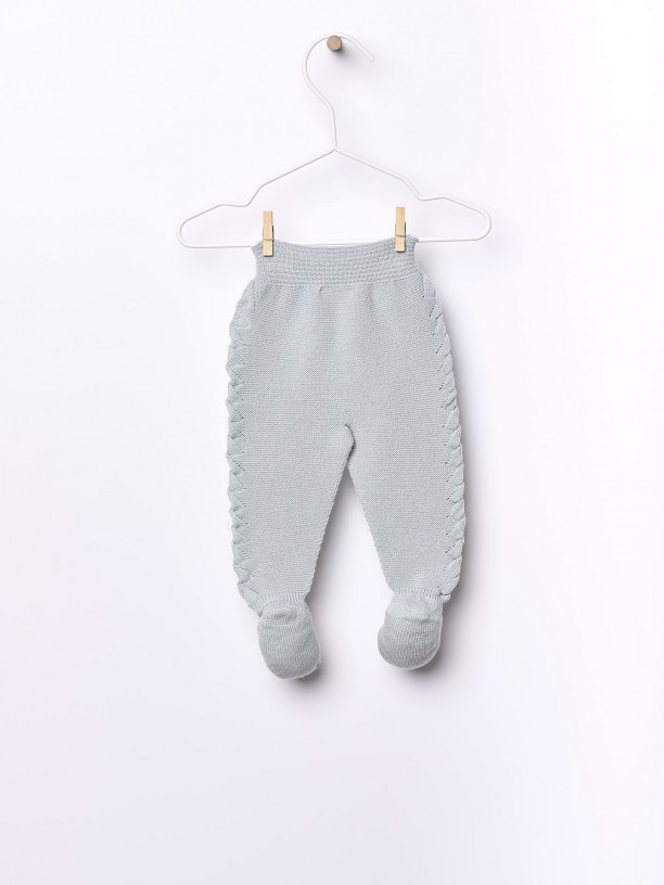 Knitted wool trousers