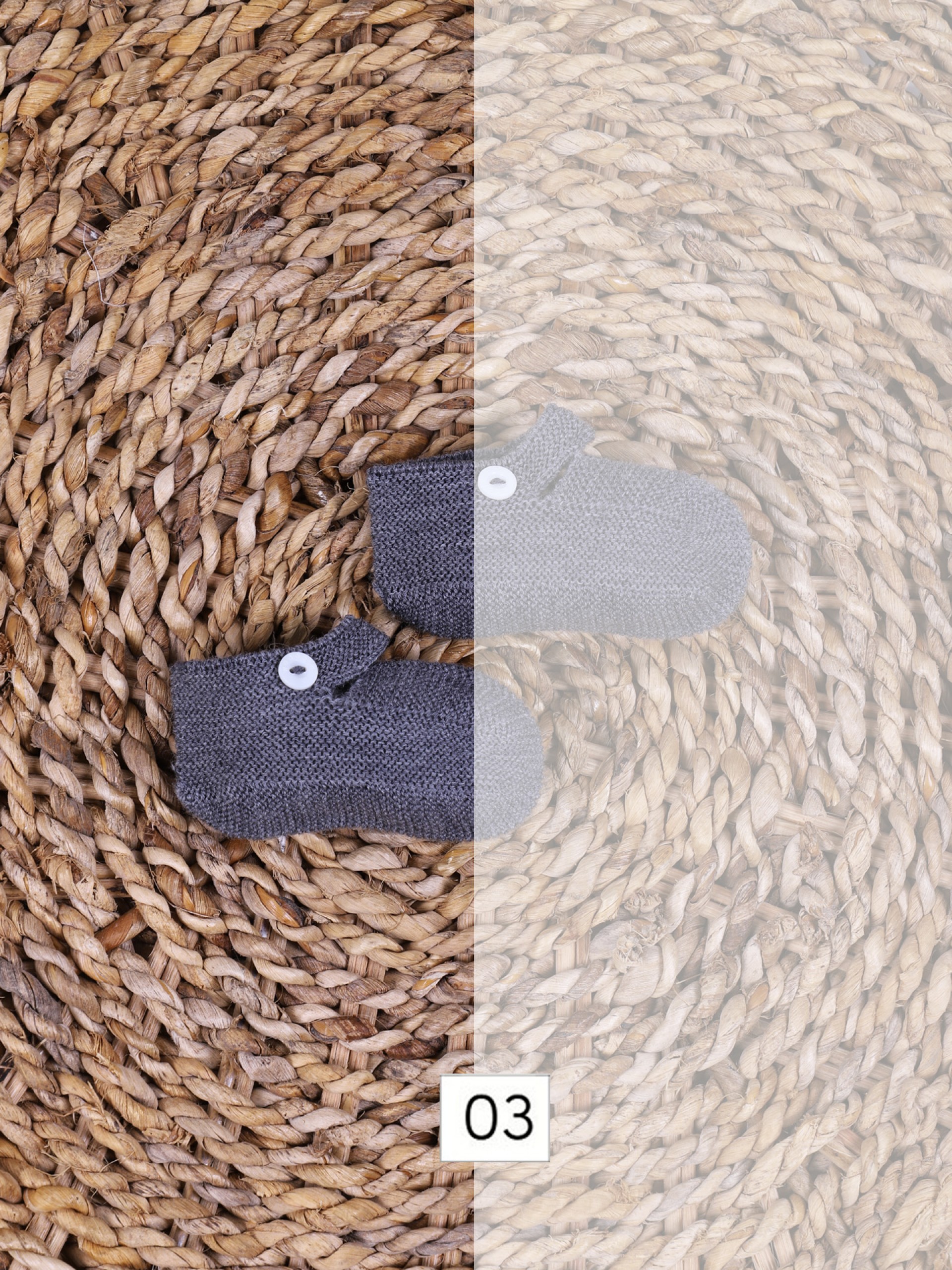 Knitted wool booties