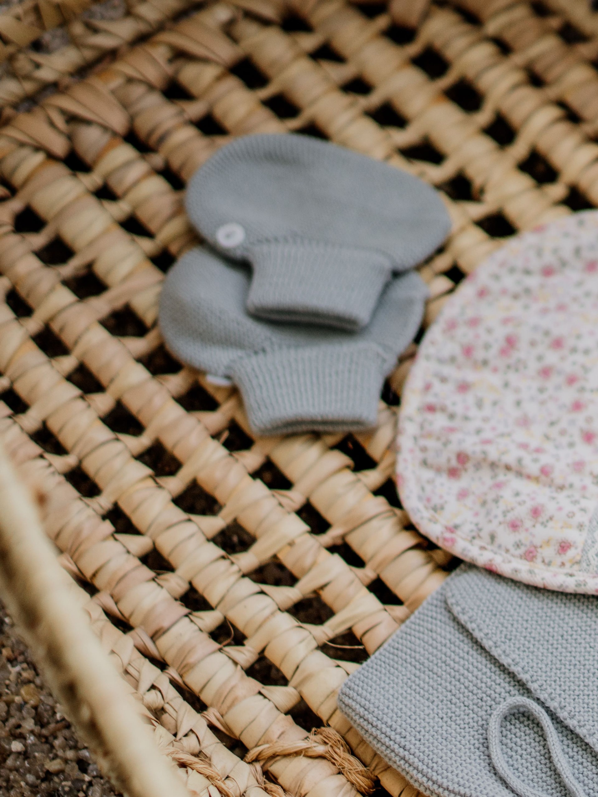 Knitted wool booties