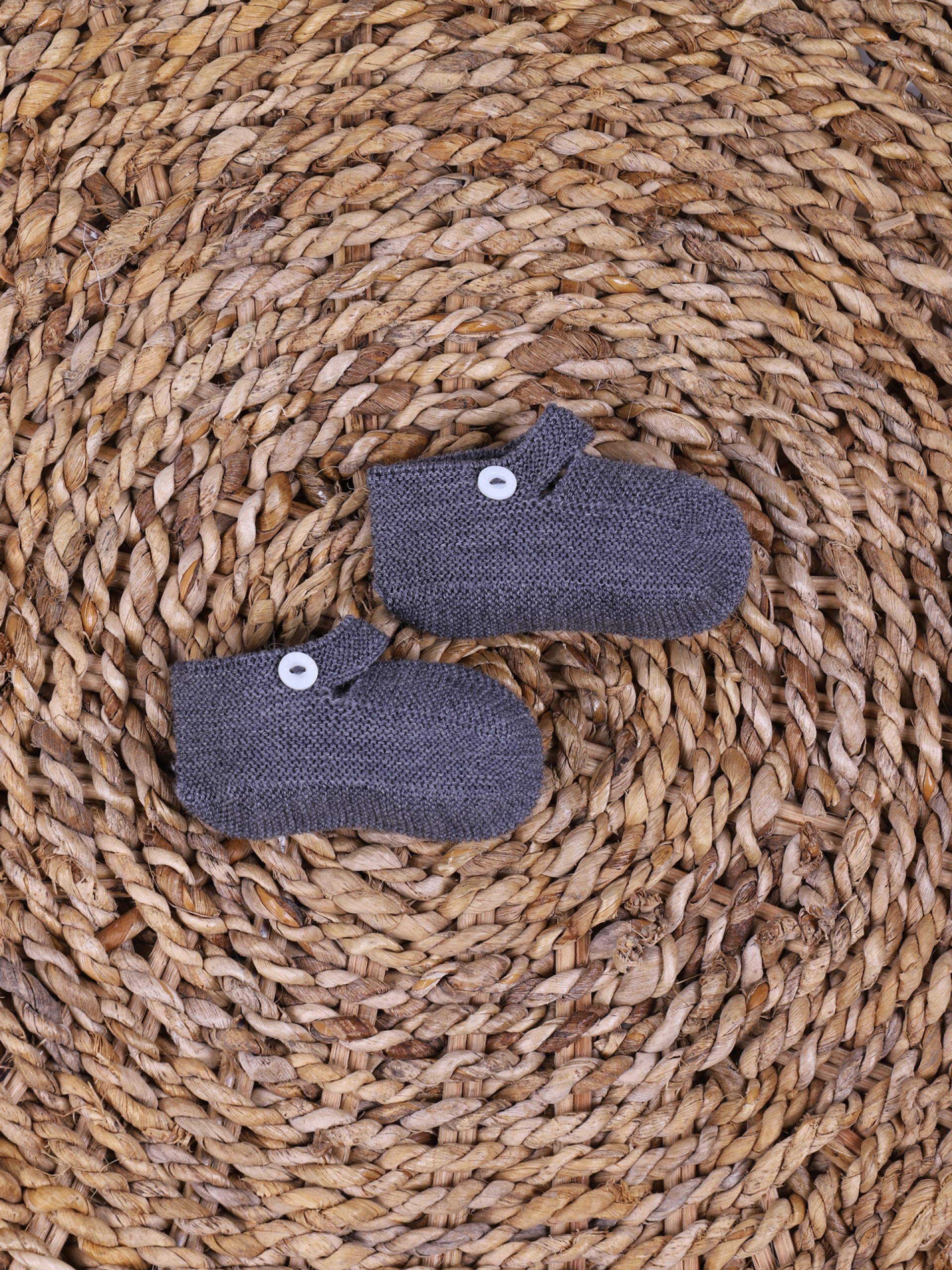 Knitted wool booties