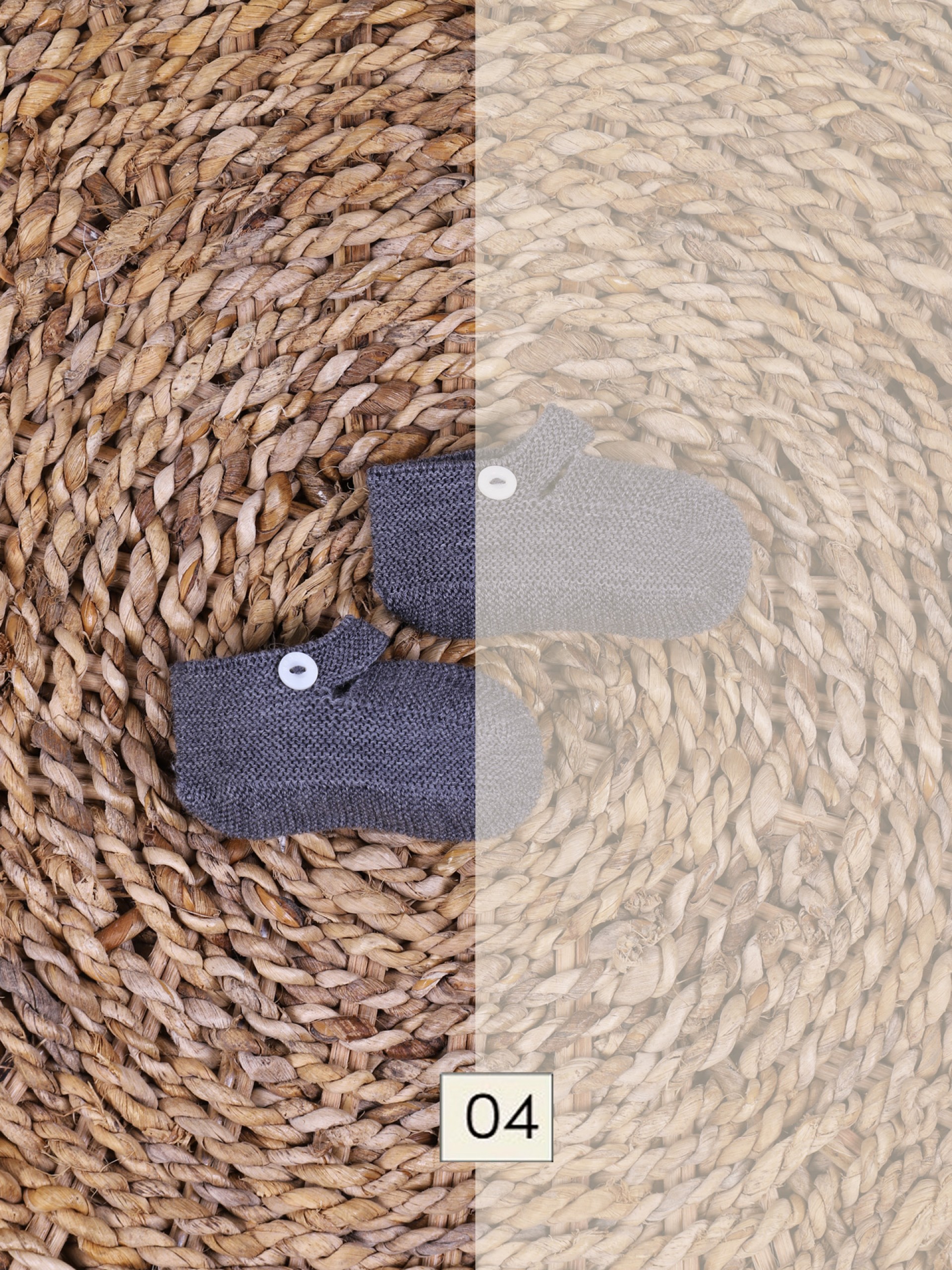 Knitted wool booties