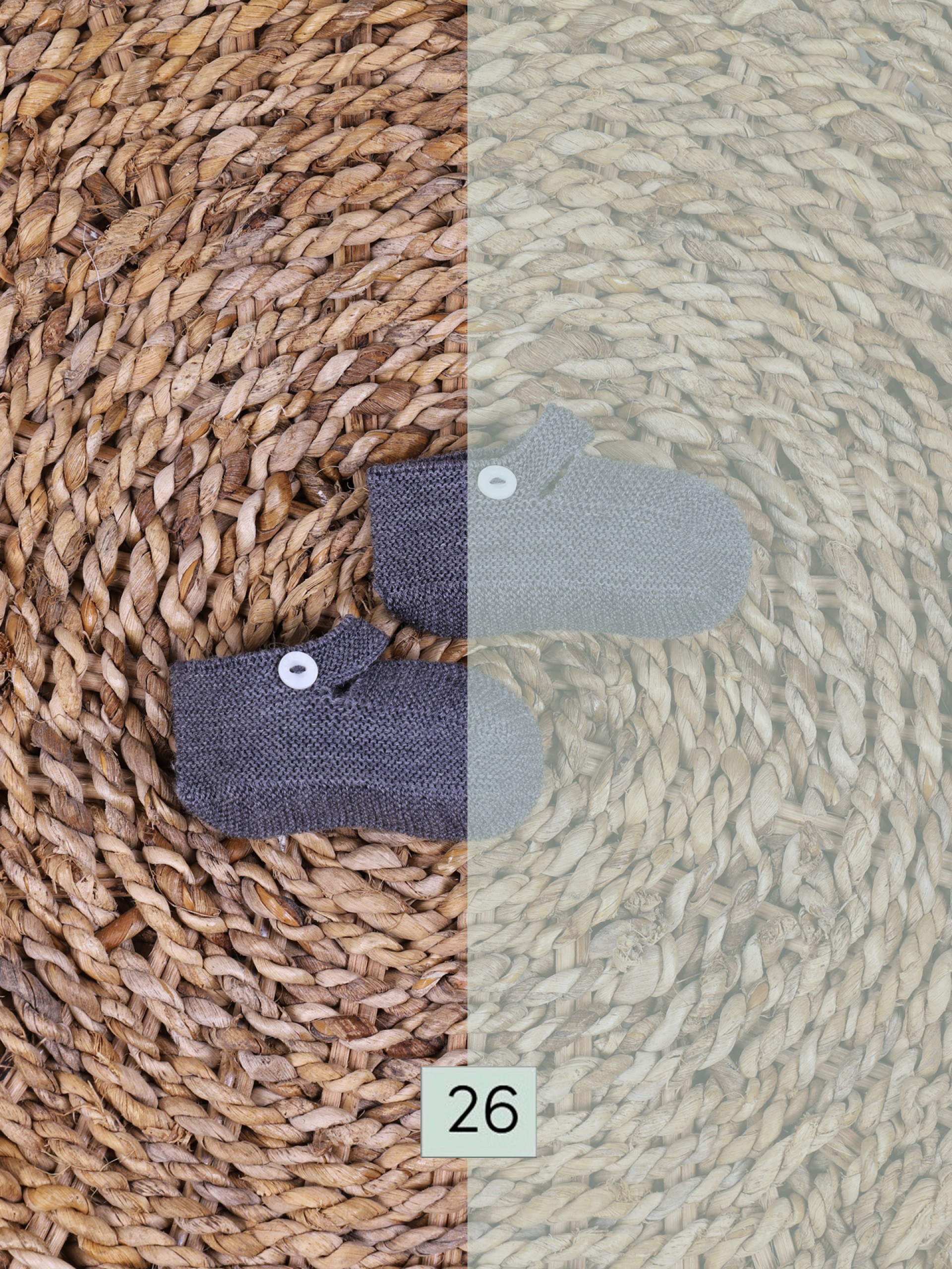 Knitted wool booties