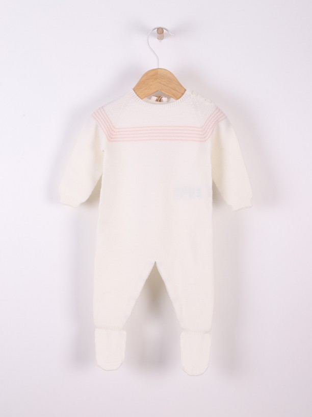Knitted wool babygrow