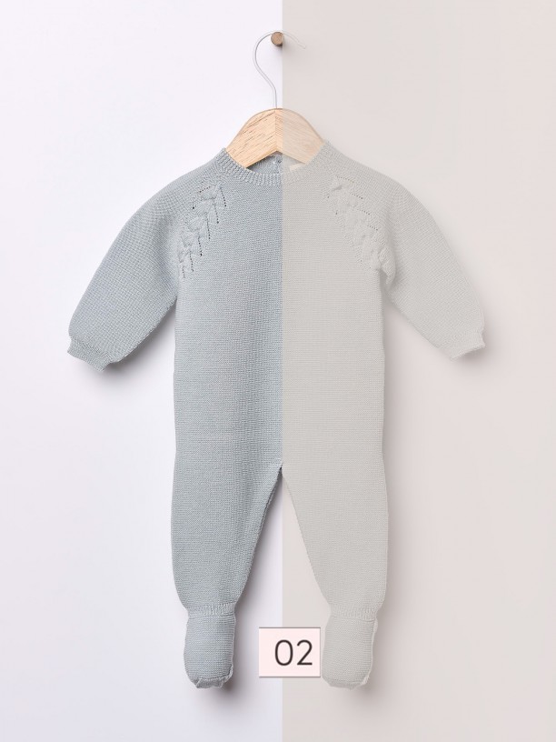 Knitted wool babygrow Knitted wool babygrow