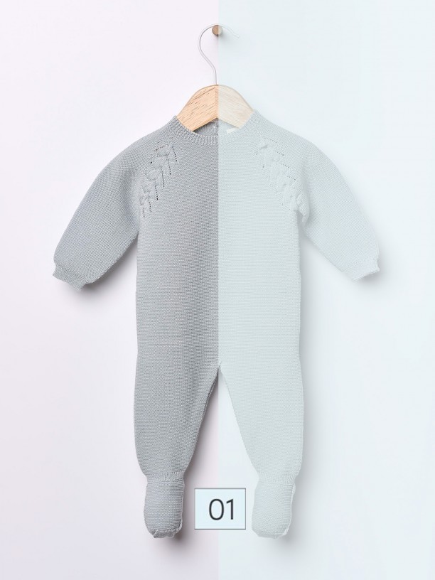 Knitted wool babygrow