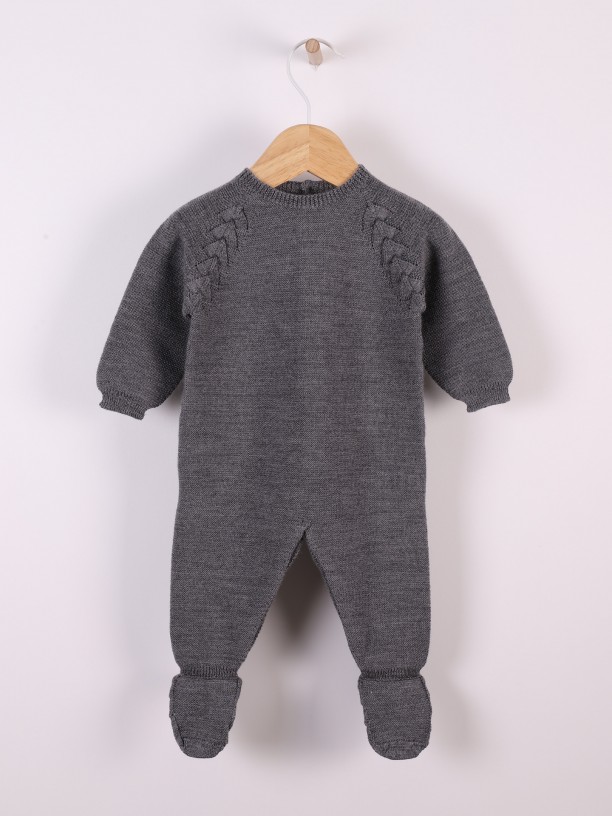 Knitted wool babygrow