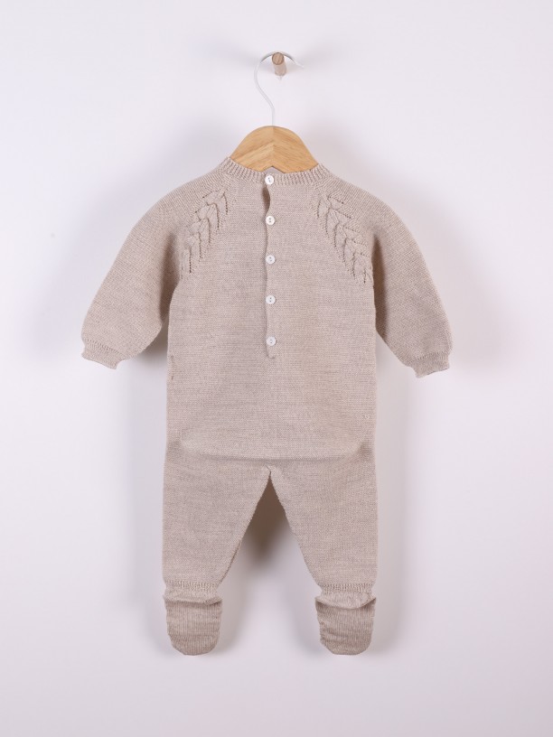 Knitted wool babygrow Knitted wool babygrow