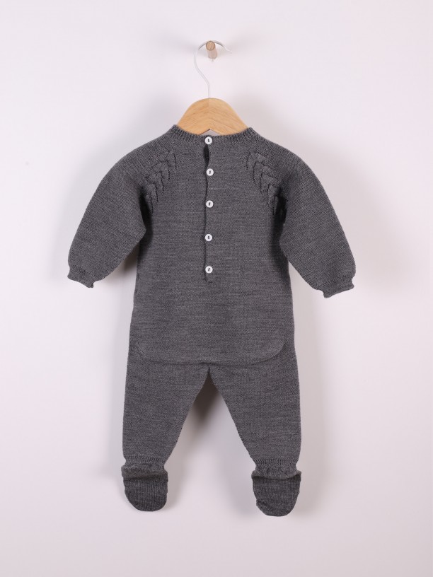Knitted wool babygrow