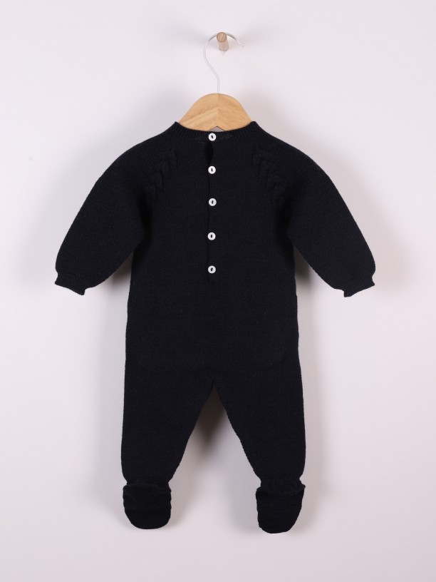 Knitted wool babygrow