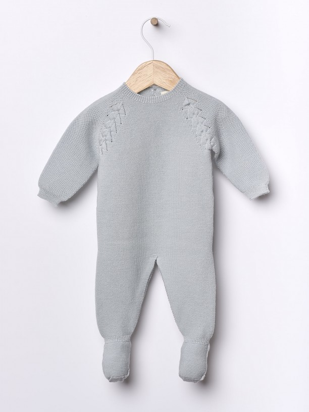 Knitted wool babygrow Knitted wool babygrow