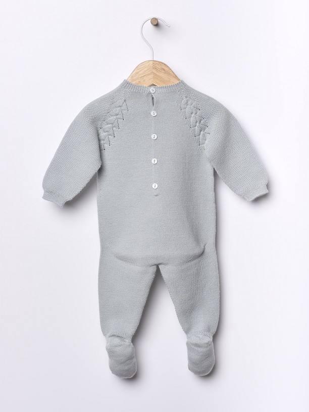 Knitted wool babygrow Knitted wool babygrow