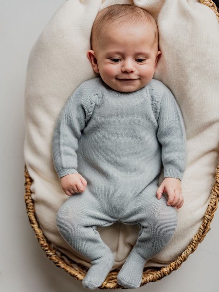 Knitted wool babygrow