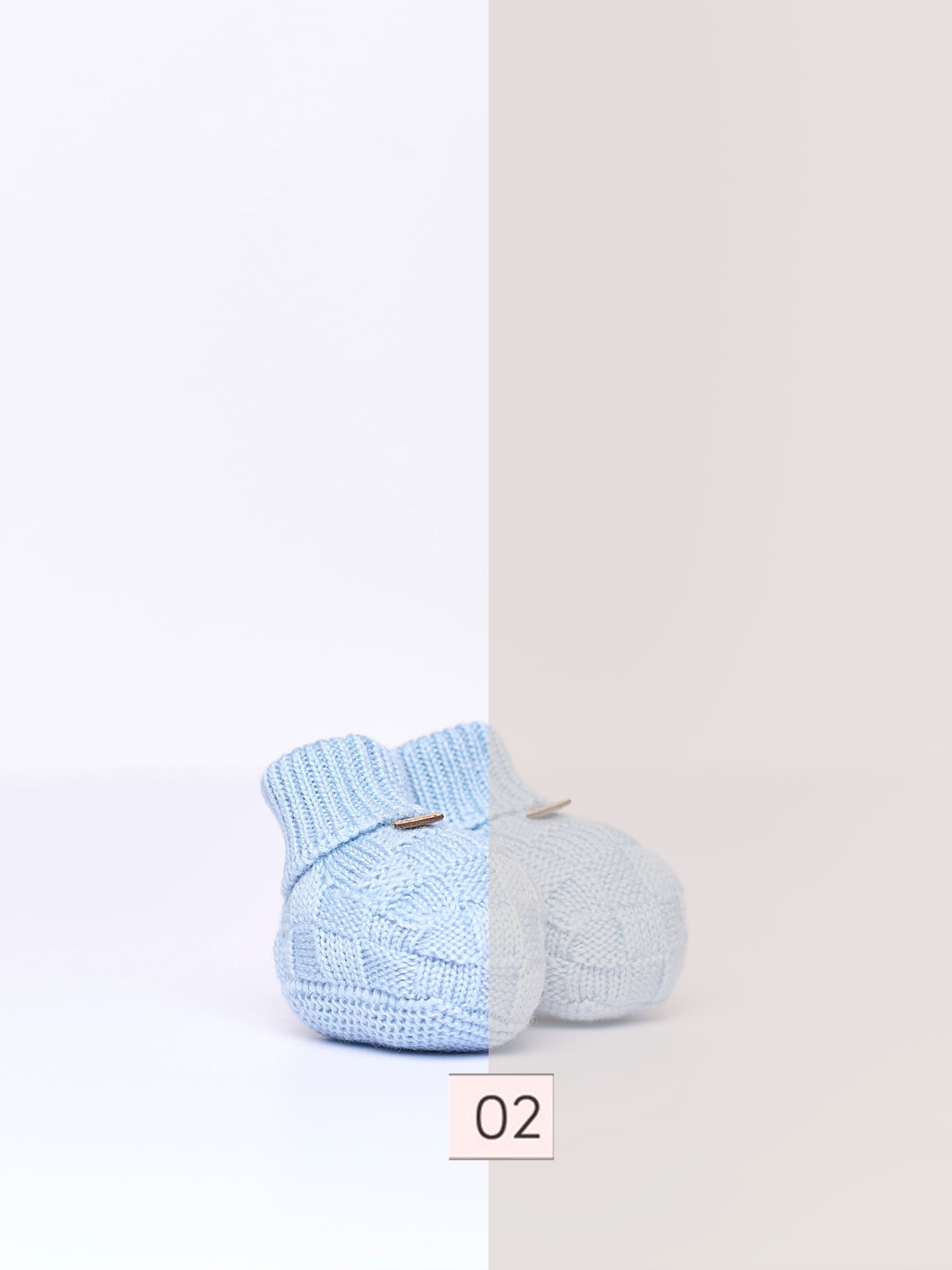 Knitted wool booties