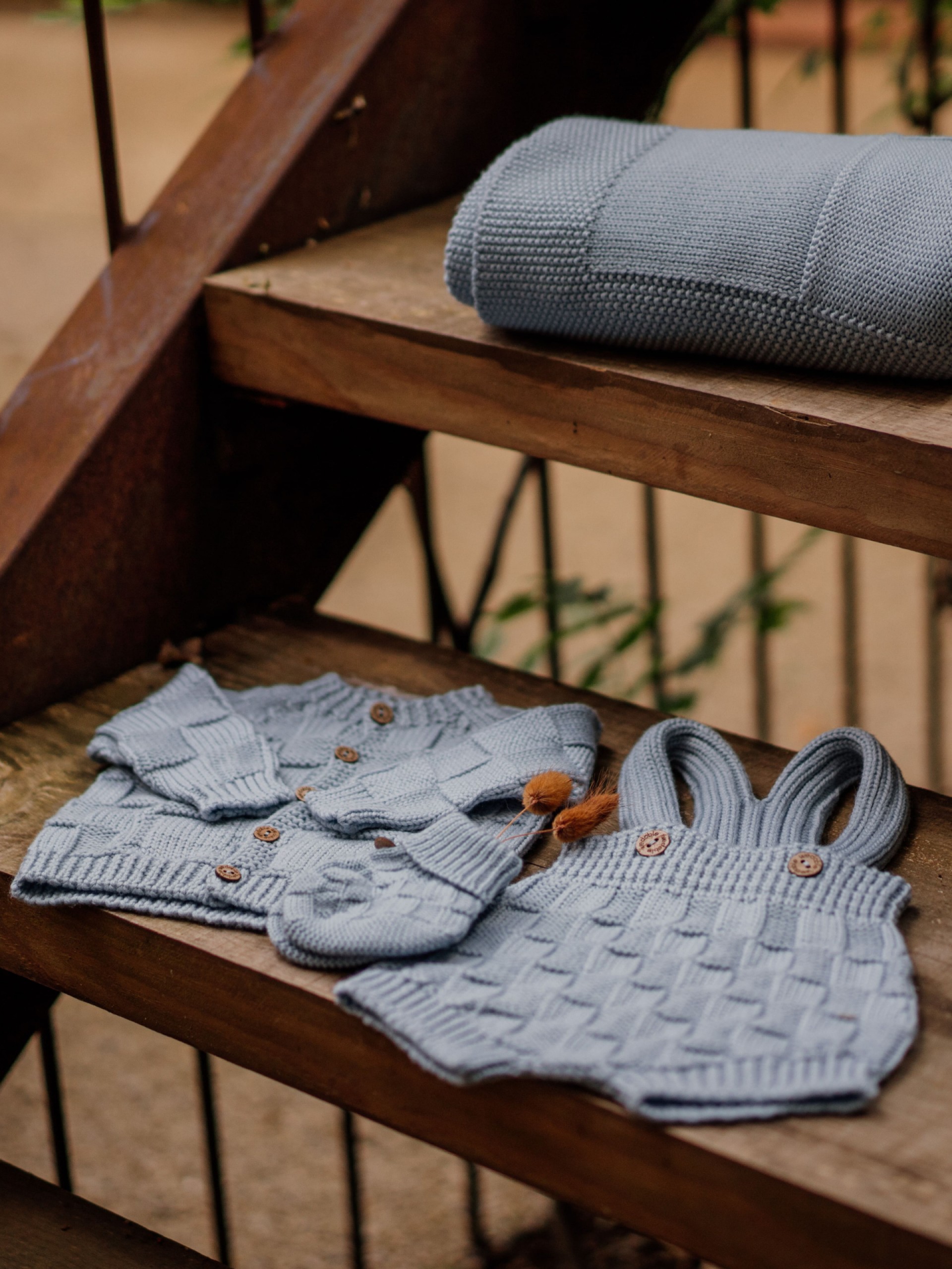 Knitted wool booties