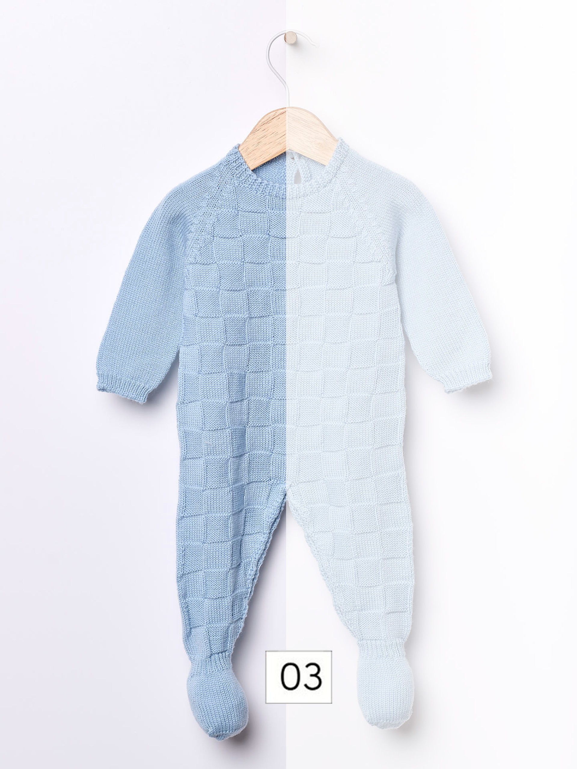 Knitted wool babygrow