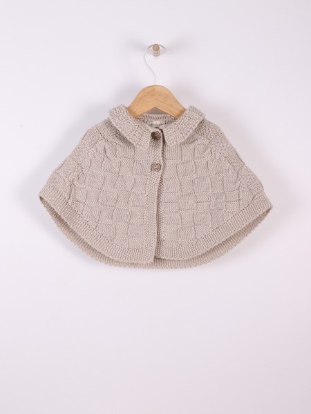 Knitted wool cape