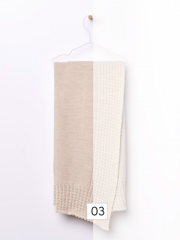 Knitted wool blanket