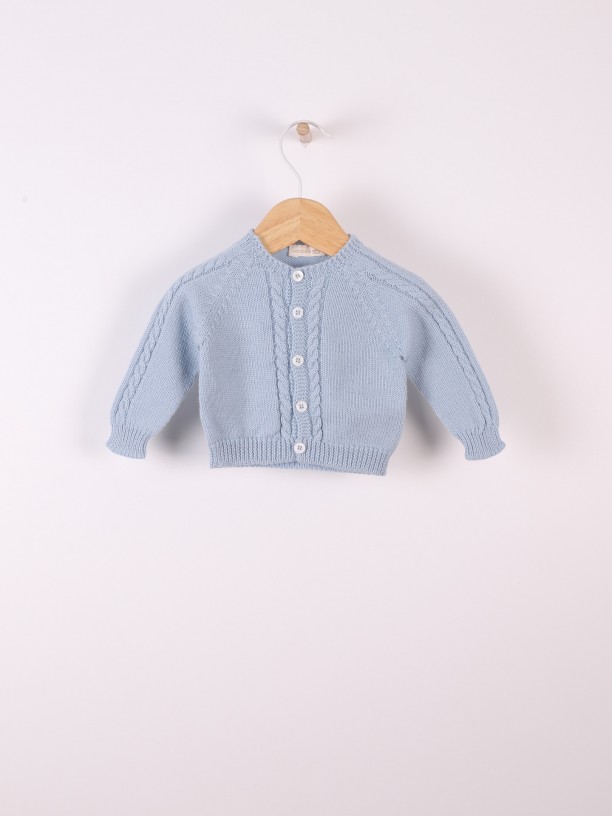 Knitted wool cardigan