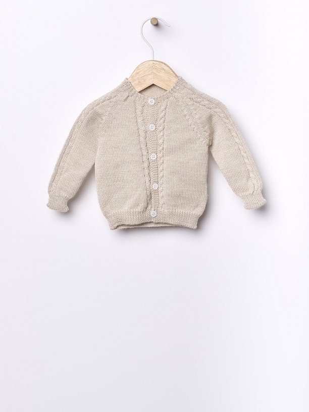 Knitted wool cardigan