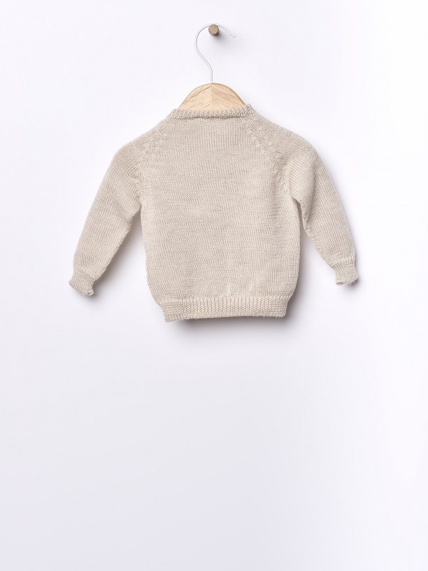 Knitted wool cardigan