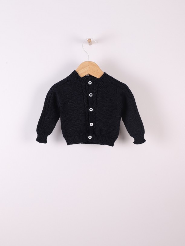 Knitted wool cardigan