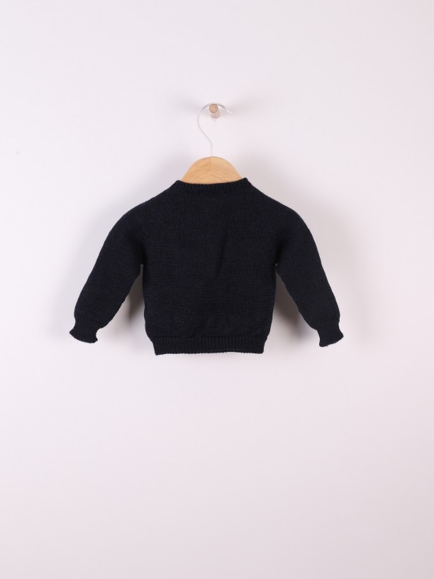 Knitted wool cardigan