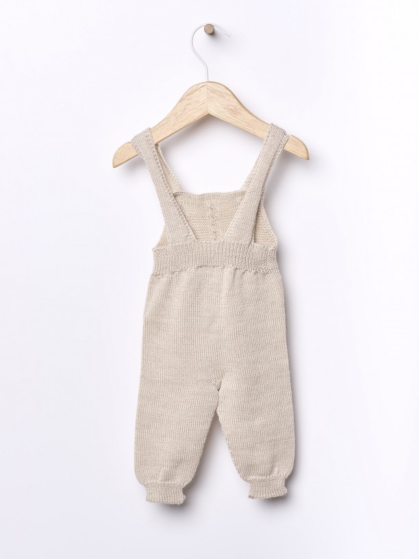 Knitted wool dungarees