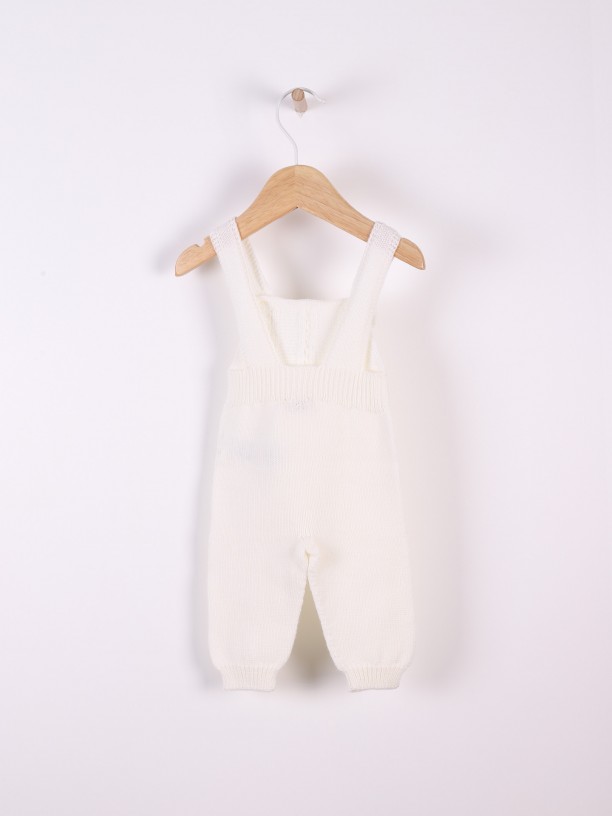 Knitted wool dungarees