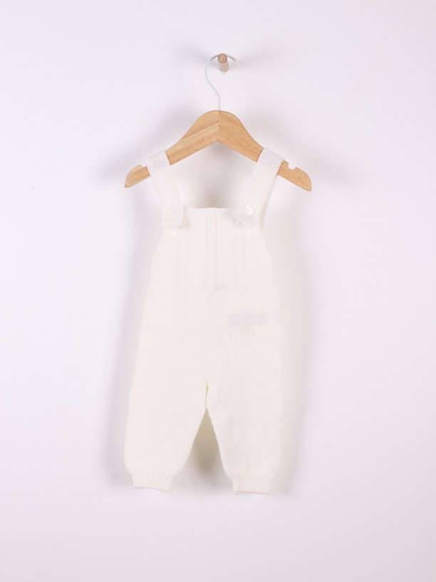Knitted wool dungarees