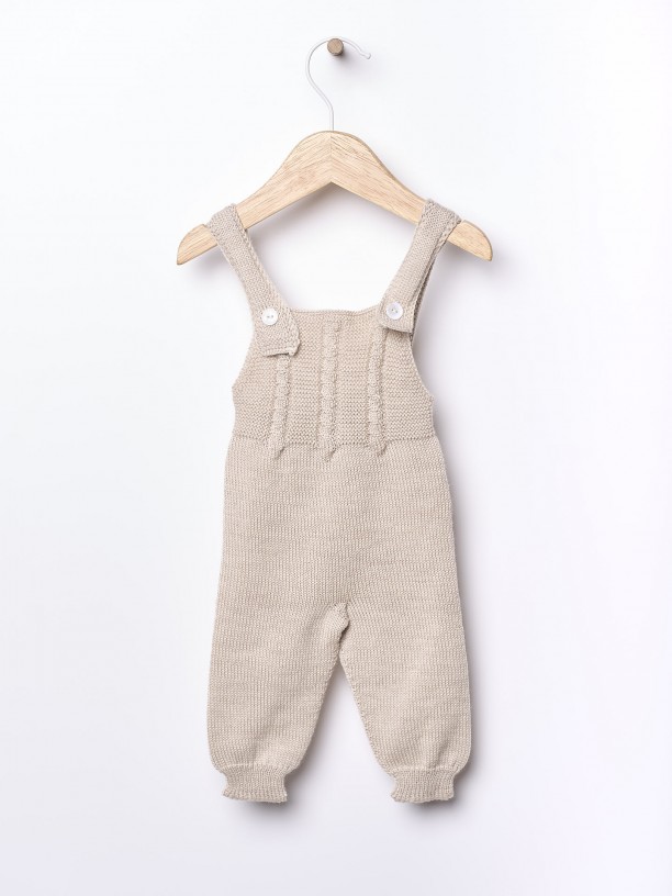 Knitted wool dungarees