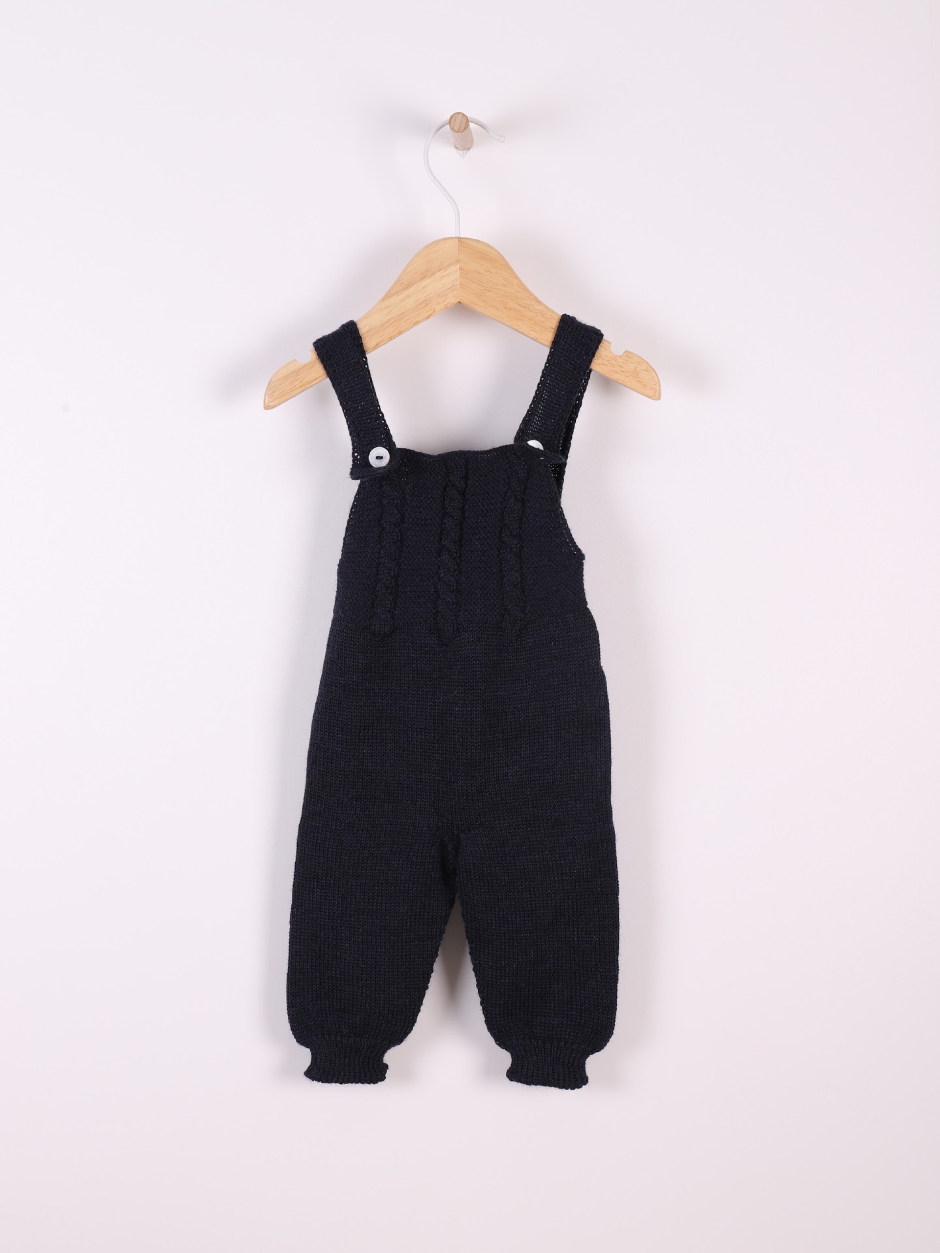 Knitted wool dungarees