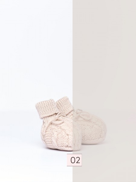 Knitted wool booties