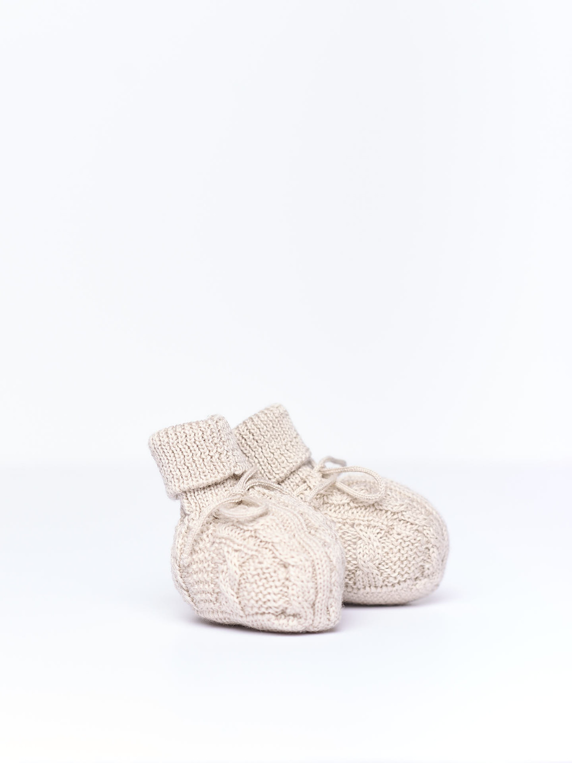 Knitted wool booties