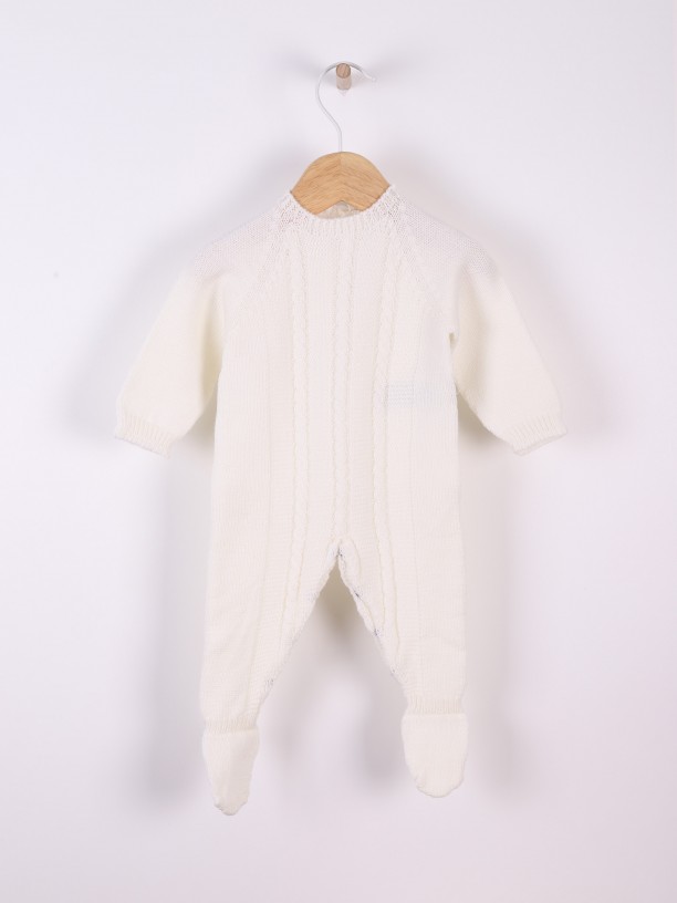 Knitted wool babygrow