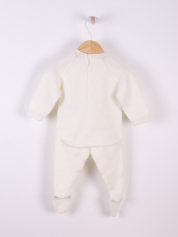 Knitted wool babygrow