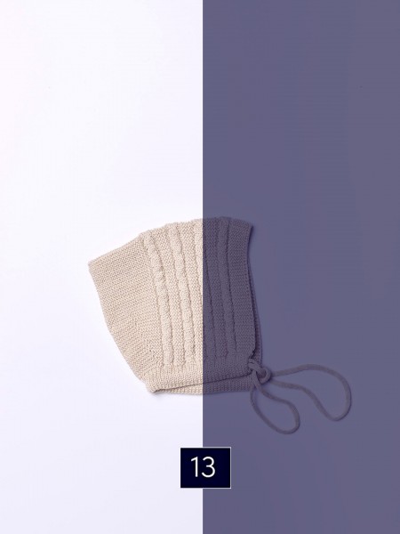 Knitted wool bonnet