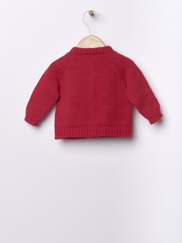 Knitted wool cardigan