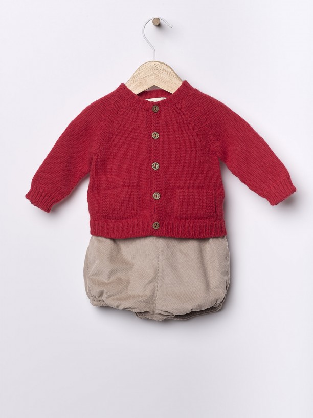 Knitted wool cardigan