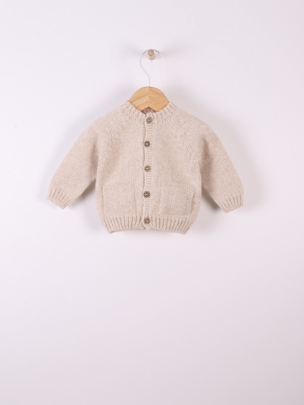 Knitted wool cardigan