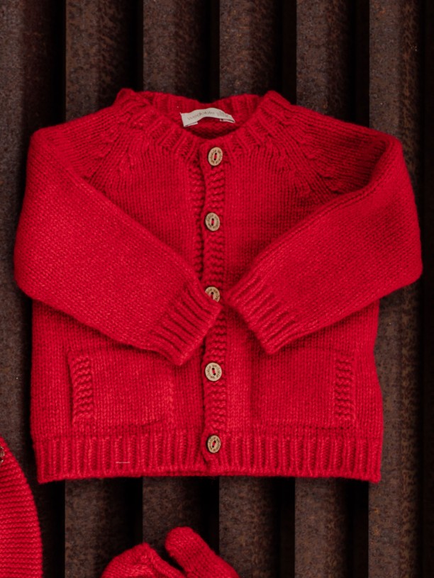 Knitted wool cardigan