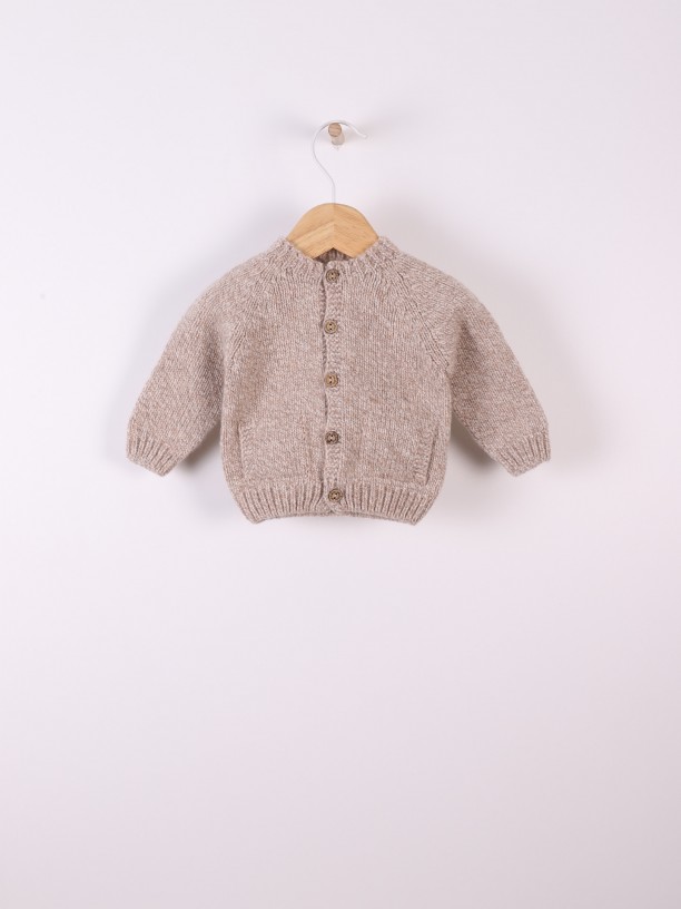 Knitted wool cardigan