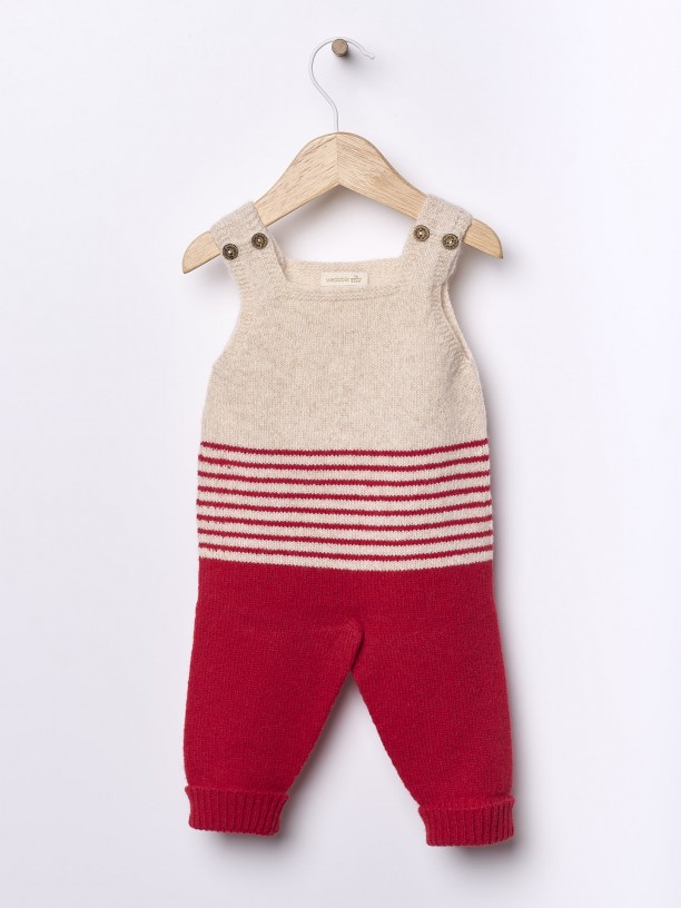 Knitted wool dungarees