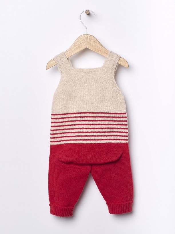 Knitted wool dungarees