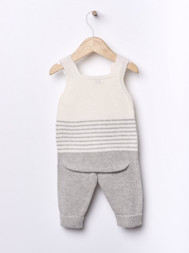 Knitted wool dungarees