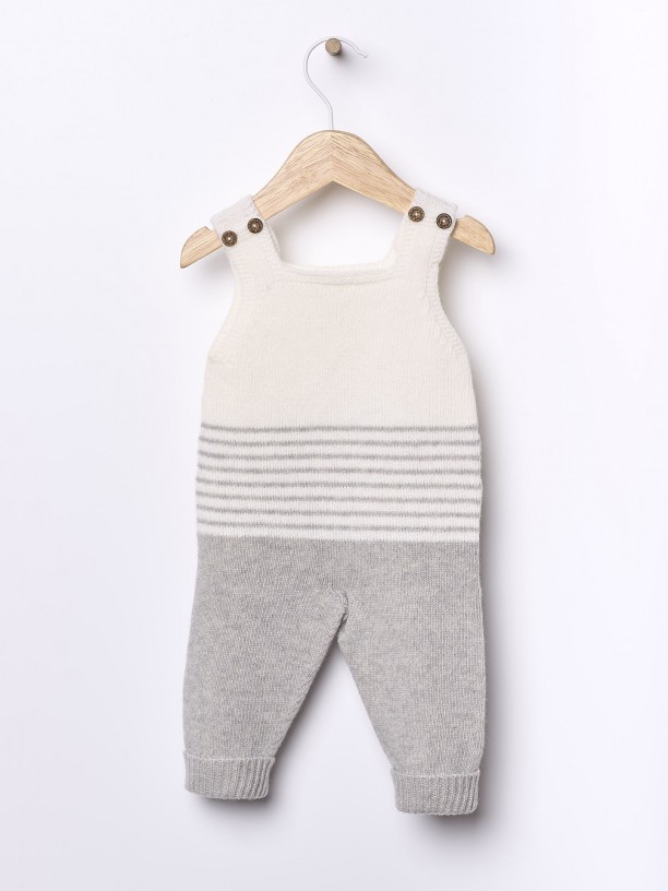 Knitted wool dungarees