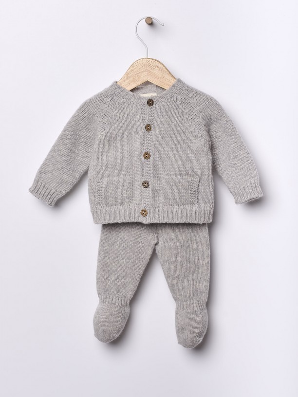 Knitted wool trousers