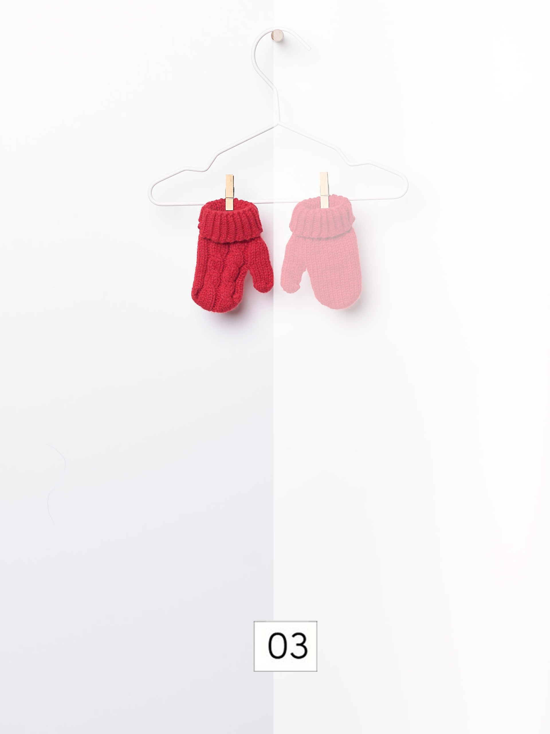 Knitted wool mittens